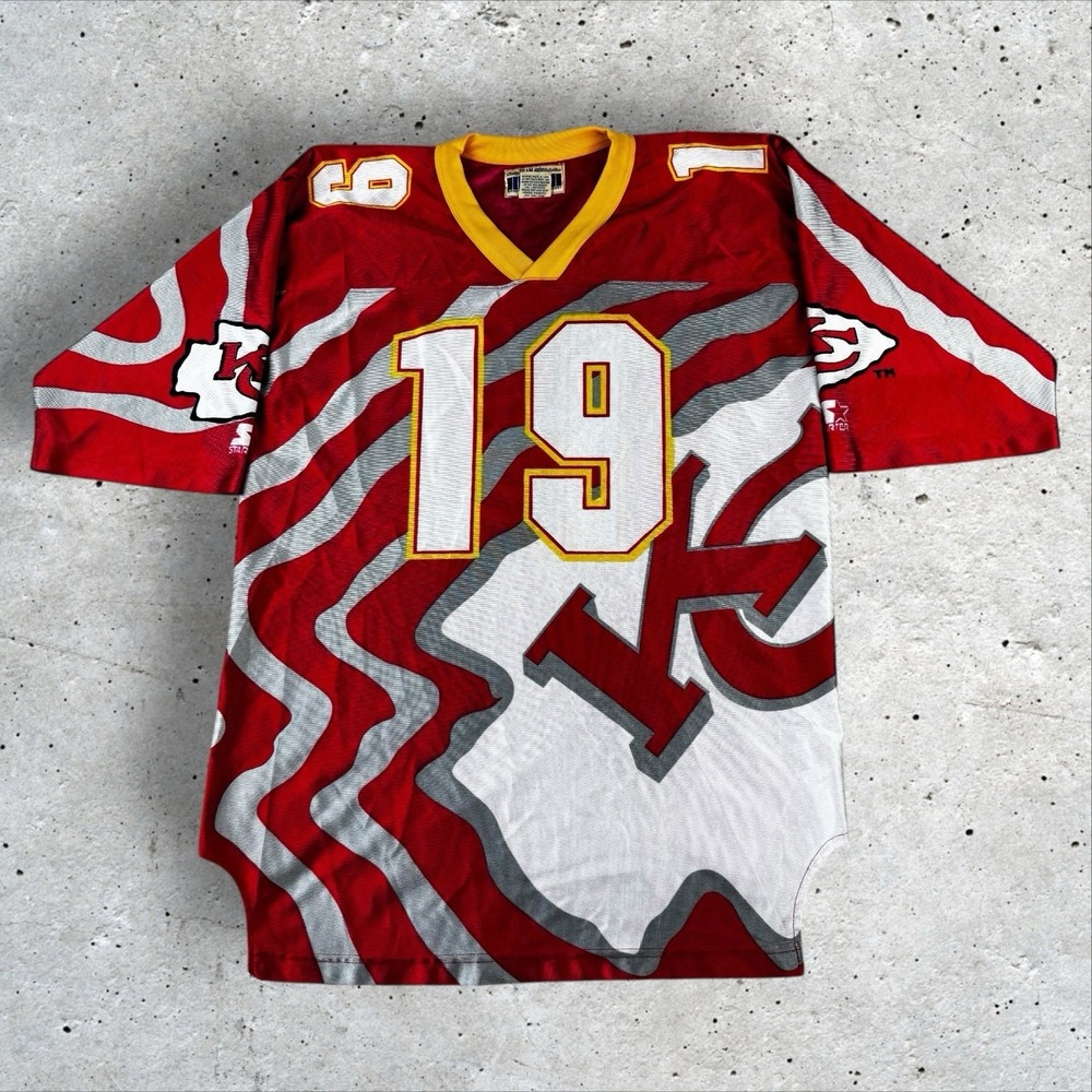 Vintage Starter Kansas City Chiefs AOP Logo Jersey Men's Large 90s
